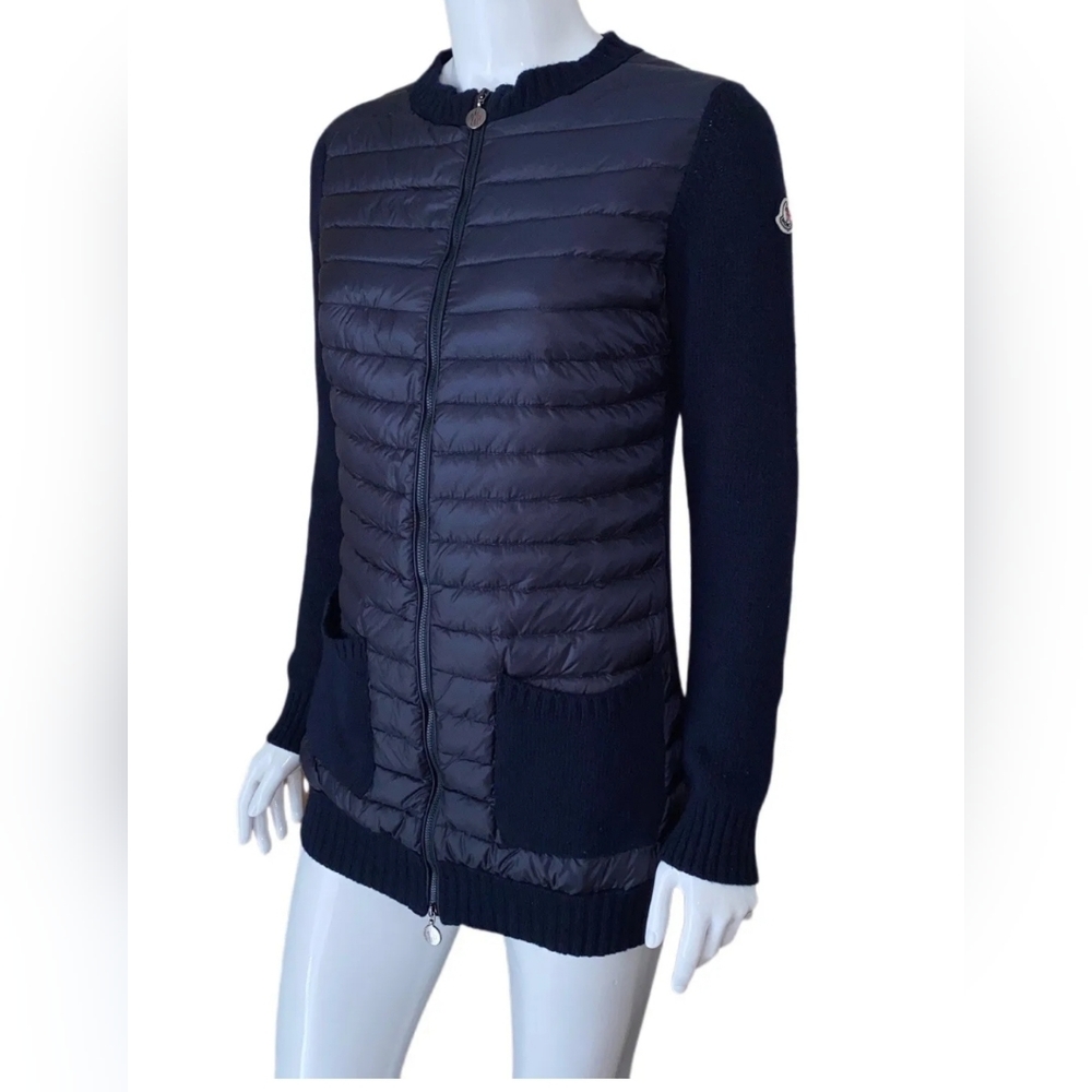 Moncler puff knit cardigan jacket